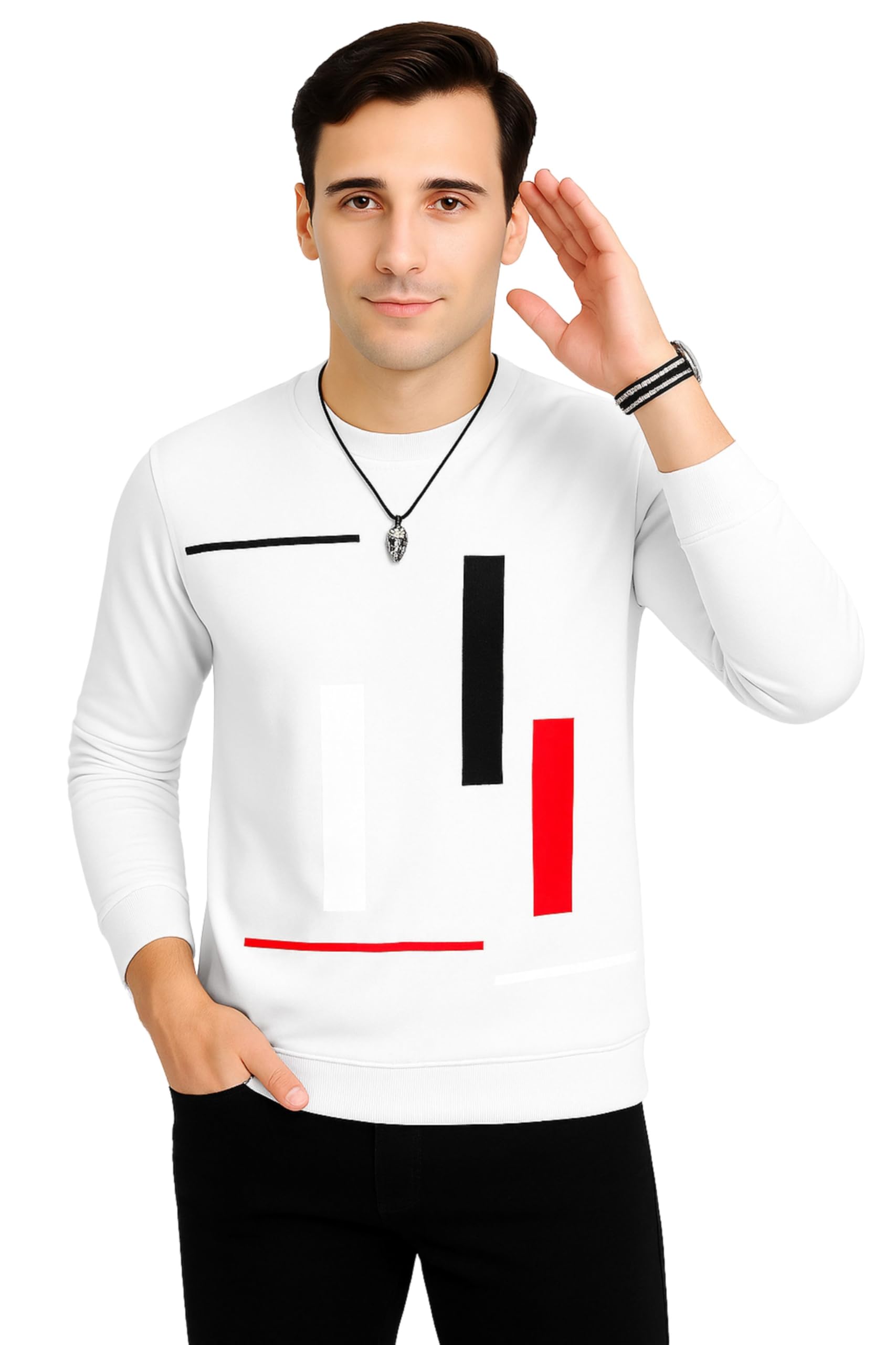 Men’s Stylish Printed Round Neck T-Shirt | Full Sleeve Slim Fit Casual Wear Tee with Modern Graphic Design-image-22