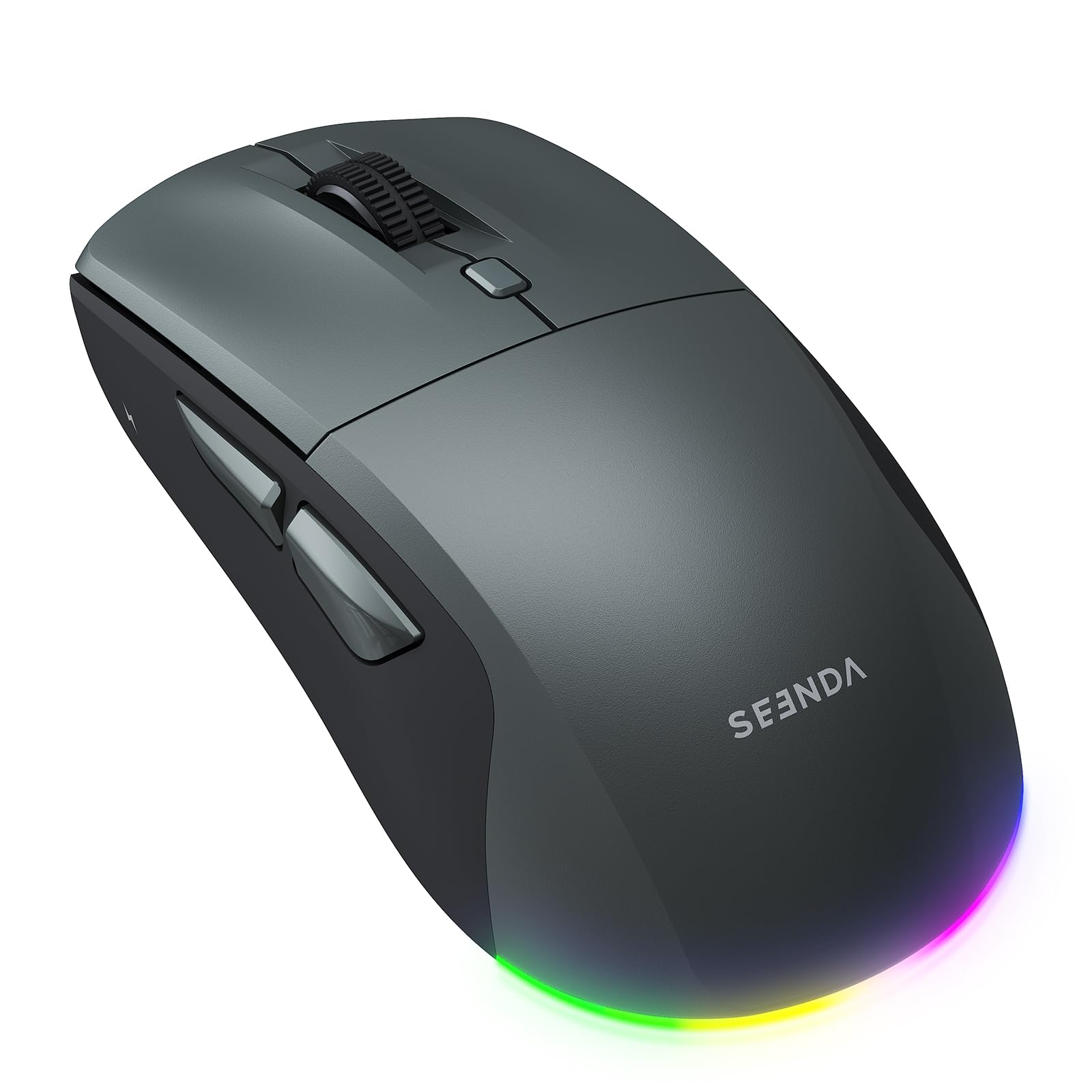 seenda MOU110 Bluetooth Maus & 2.4G Kabellose Maus Dual-Mode – Leise Klicks, Wiederaufladbar LED-Beleuchtung, Anpassbare Seitentasten, Für Windows, Mac, Android, iOS