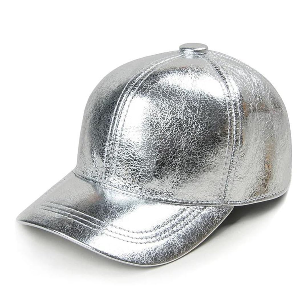 Gorra de béisbol unisex de piel auténtica para hombre y mujer, para exteriores, brillante