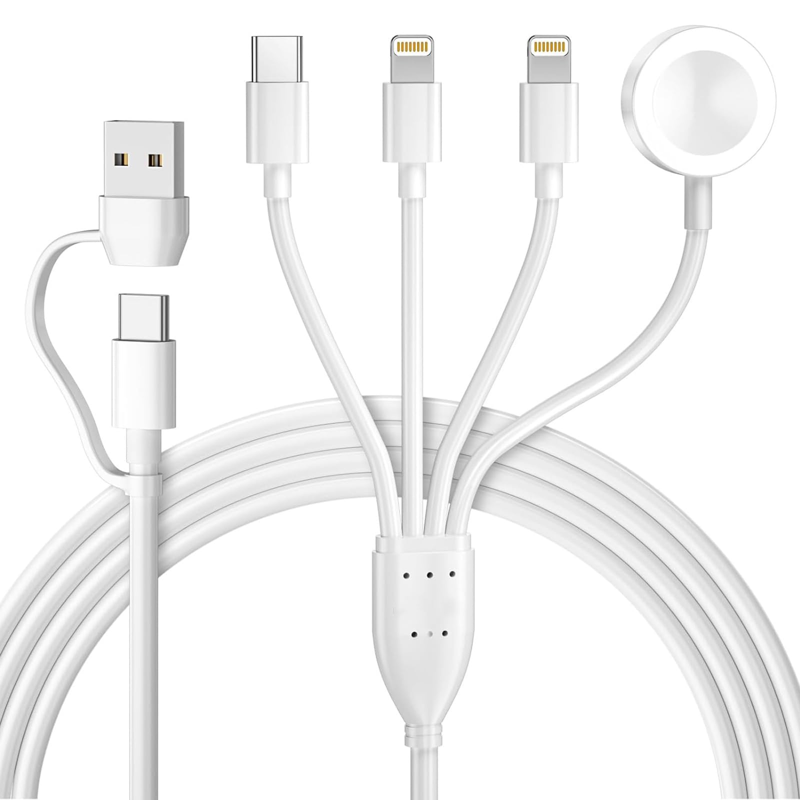ZORBES 4-In-2 Magnetic Watch Charger Cable,For iPhone Charger,For Apple Watch Charger,Smart Watch Charger Compatible With Apple Watch Series 1-8/Se,For iPhone 11-15 Series,Airpods & iPad,White (B0CJHSJFSY) Amazon Price History, Amazon Price Tracker