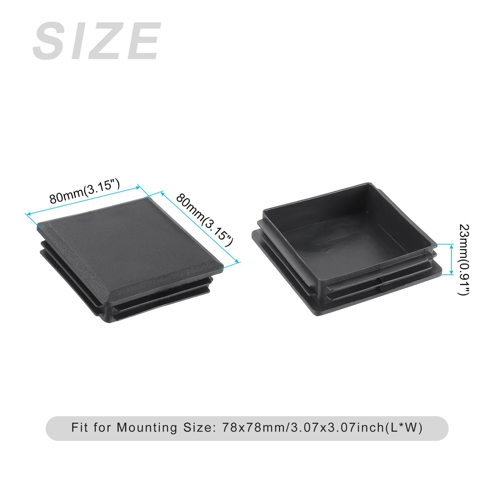 METALLIXITY Square Tube End Cap(80 x 80mm) 8Pcs - Image 2