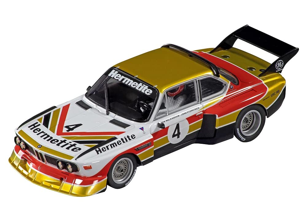Carrera Evolution I BMW 3.5 CSL No.4 Silverstone 6h 1976 I Auto für Rennbahn | Rennbahnen und lizensierte Slotcars | bis zu 2 Spieler | Für Jungs & Mädchen ab 8 Jahren & Erwachsene