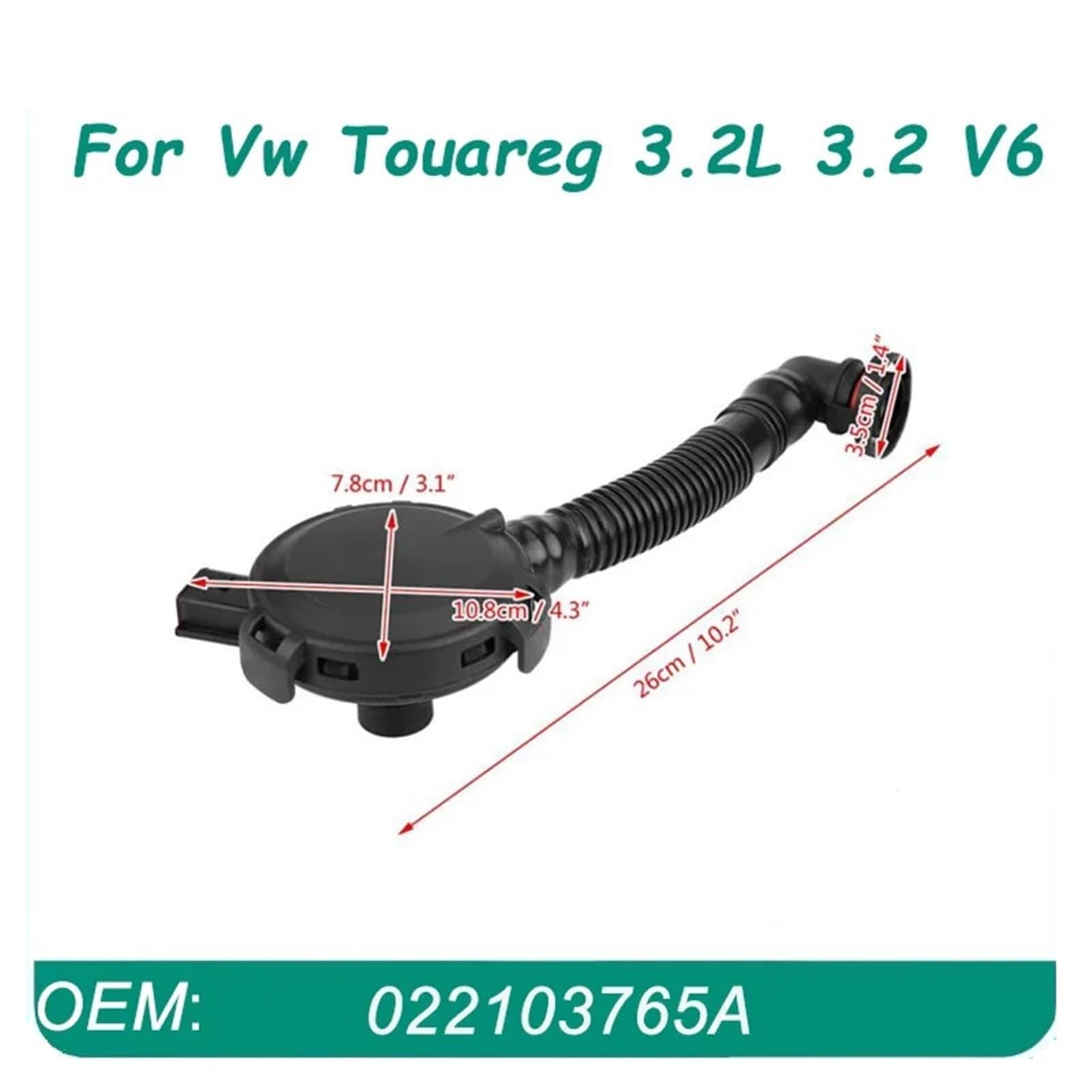 Do Touareg 3.2L 3.2 V6 2002-2016 1 szt. Silnik samochodowy Pvc Wąż zaworu odpowietrzającego skrzyni korbowej zawór przełączający‌ zawór przełączający samochodo