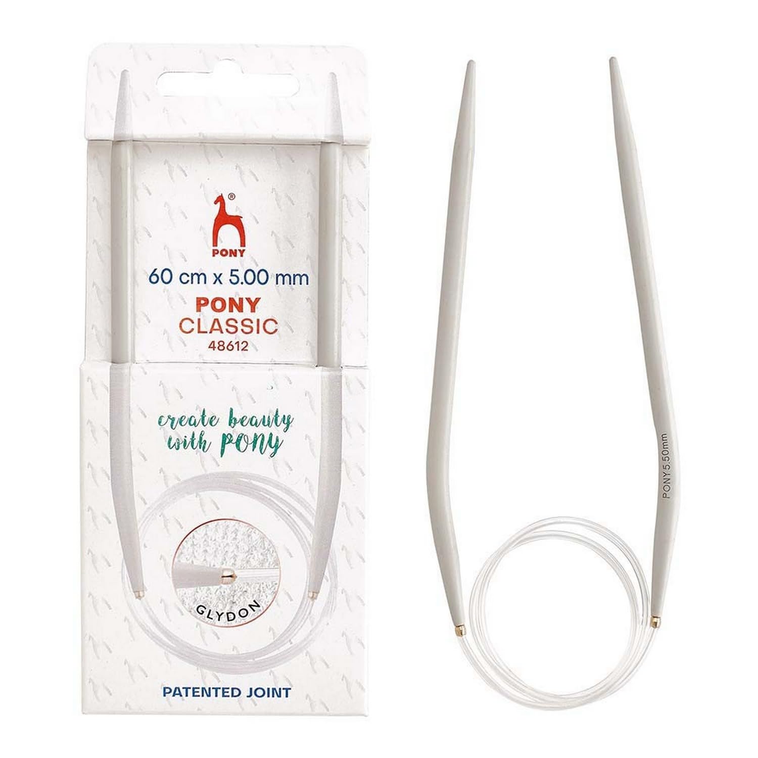 Pony Classic Circular Knitting Needles, Aluminium, 60cm x 5.00mm - 1 Piece