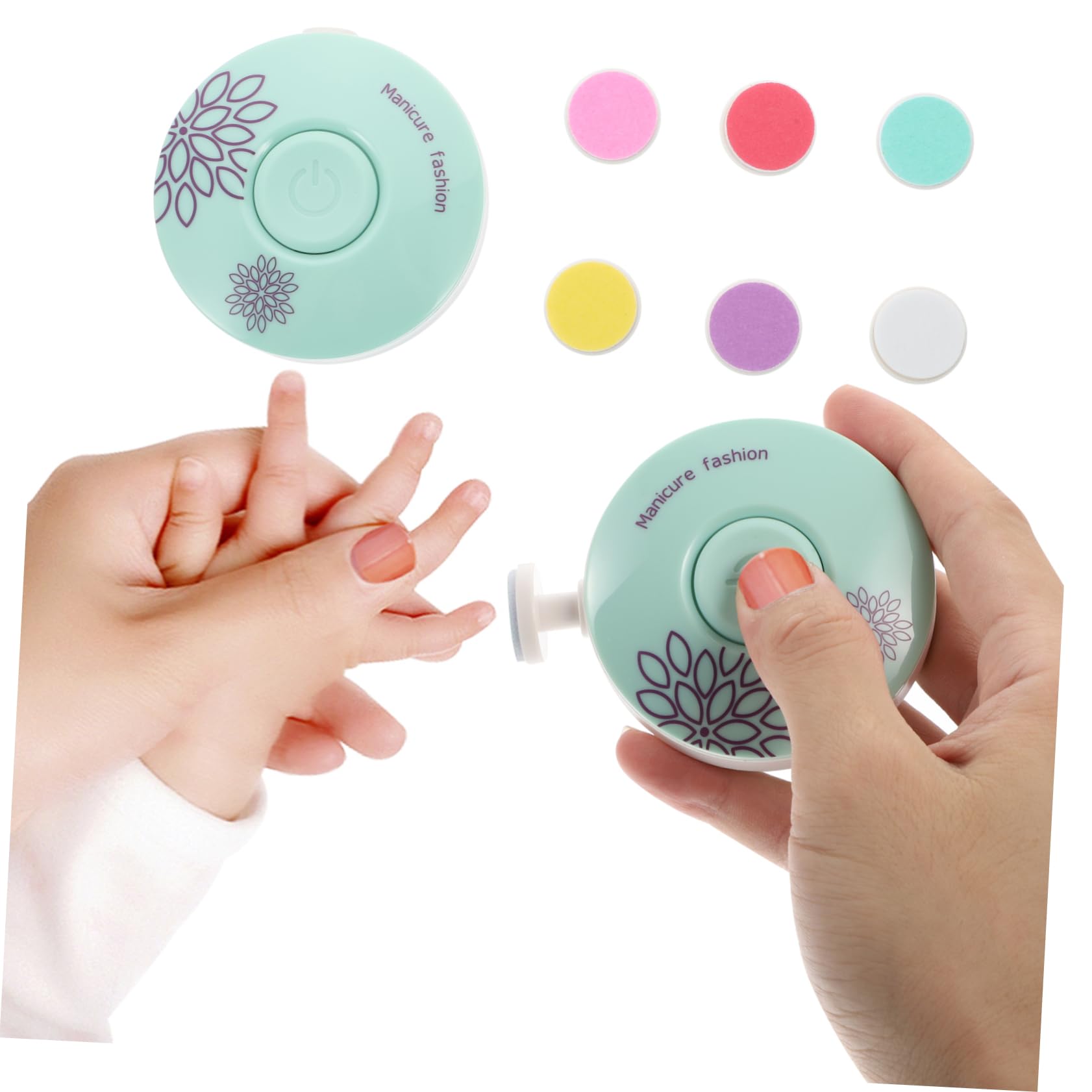 ibasenice 3pezzi Trimmer Elettrico Per Unghie Per Manicure e Pedicure Sicura Include Testine e Batterie Compatto e Facile Da Trasportare Strumento Di Delle Unghie Resistente e Duraturo
