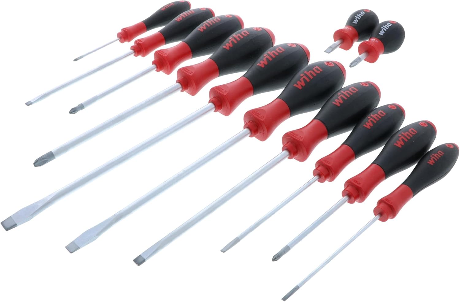 Wiha 30297 12Piece Slotted and Phillips Screwdriver Set with Soft