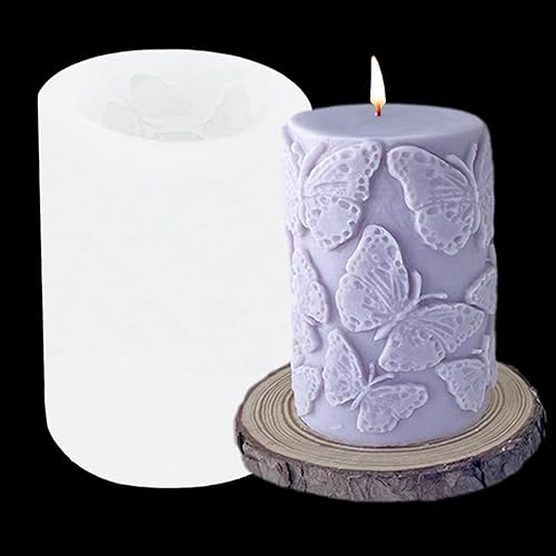 TOPYS Moldes de vela de pilar, moldes de vela de silicona 3D, molde en forma de escultura en relieve, molde de fondant de diseño novedoso para hacer