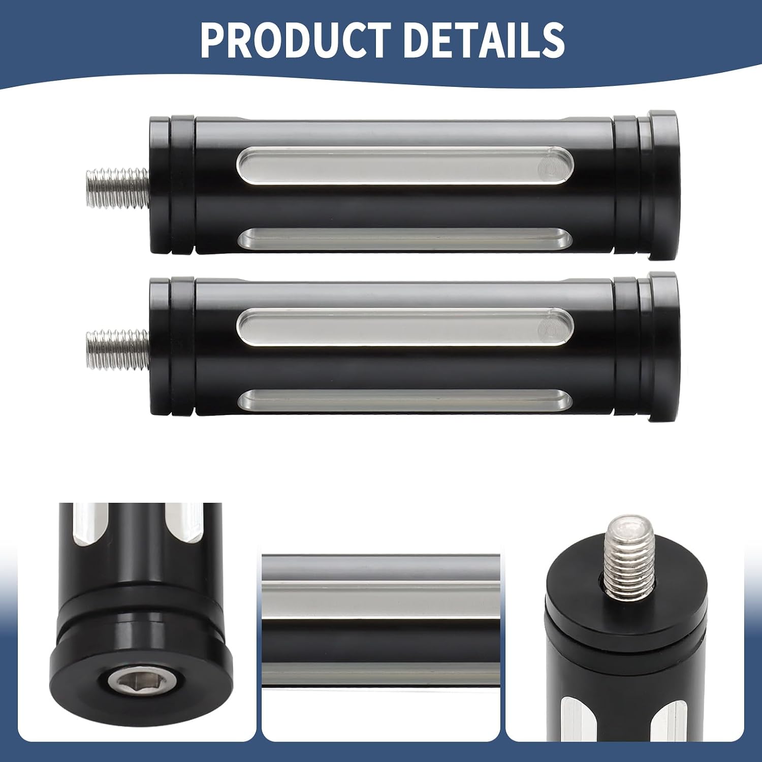 2 Pcs Motorcycle Extended Shifter Pegs Heel Toe Shift Foot Pegs Fit For Harley Touring Road King Street Glide Road Glide Dyna Fat Bob Sportster XL 883 Softail Fat Boy (Black White)