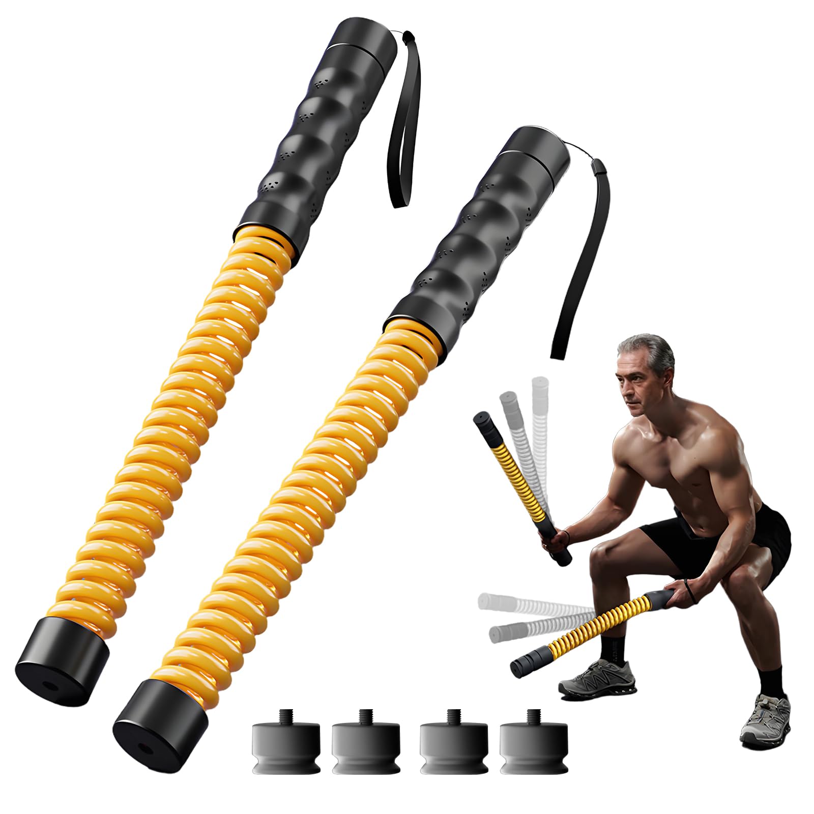 DUROTAN Ropeless Battle Rope,Adjustable Weight Battle Rope for Home Gym,HIIT and Low-Impact Aerobic Training for Men & Women-image-36