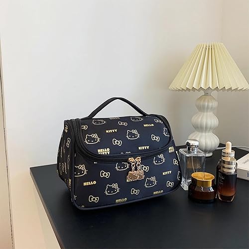 Miniatura 2 de Bolsa de maquillaje estampada de lujo para mujer, bolsa de cosméticos con cremallera con asa, lindo organizador de neceser de viaje, regalos