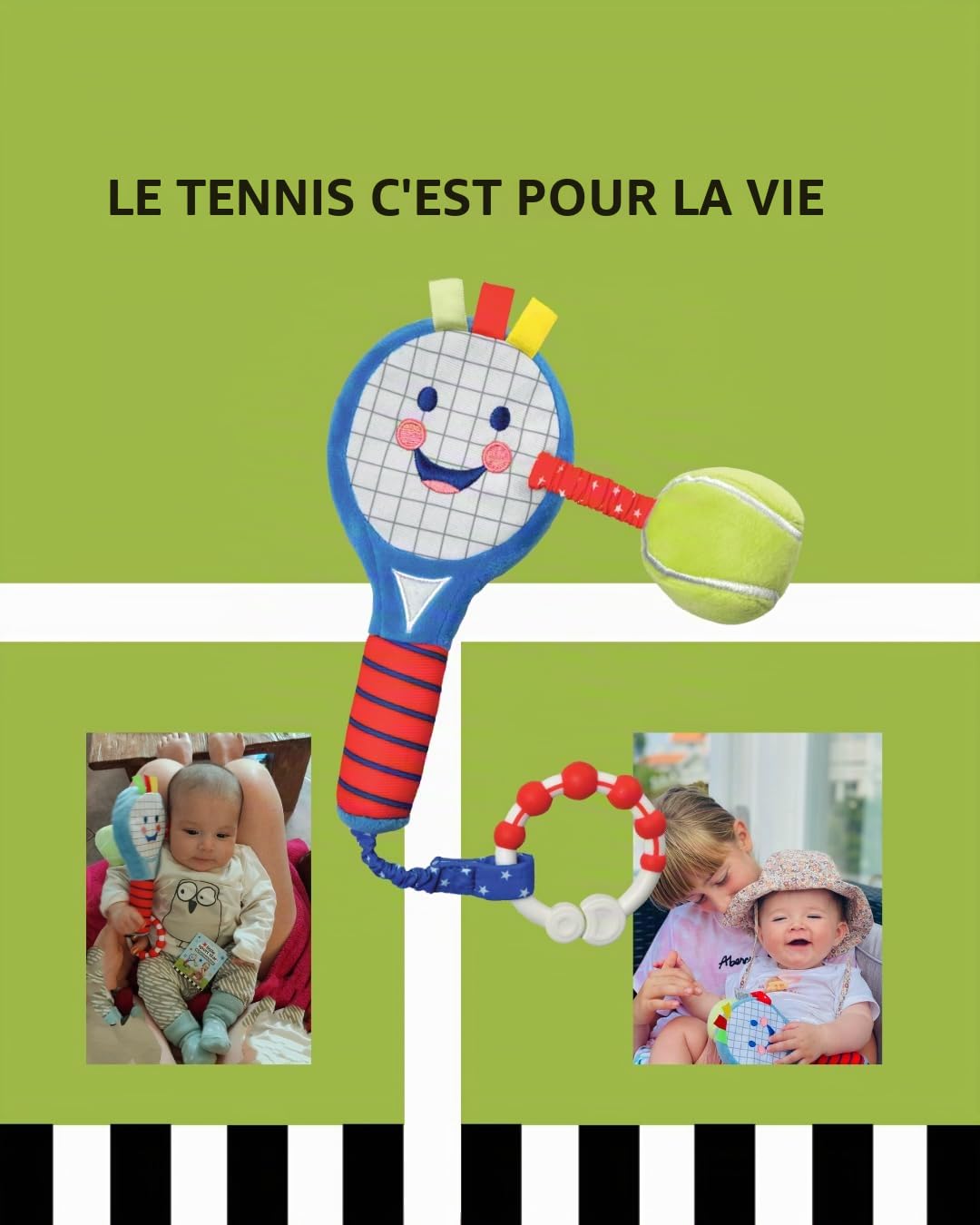 Little Sport Star Raquette de tennis pour bébé, jouet de sport sensoriel pour bébés et tout-petits, cadeau pour nouveau-né et bébé, jouet original British Sports pour bébé, première raquette de tennis