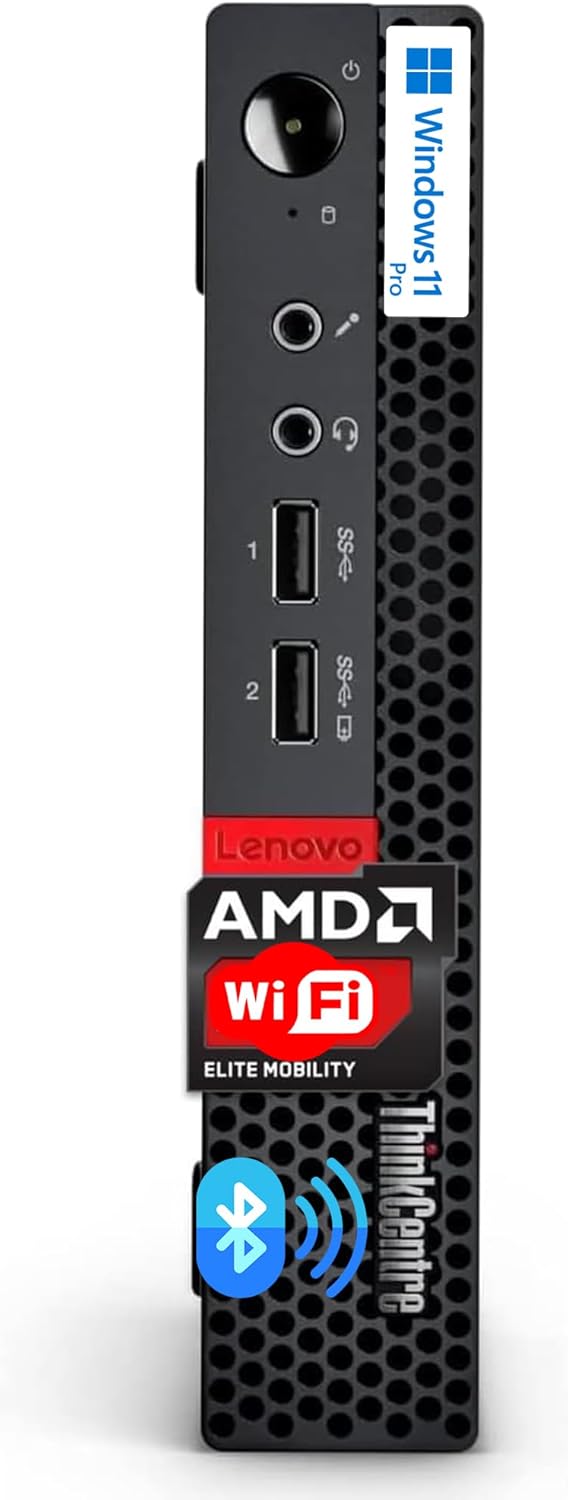 Lenovo ThinkCentre Micro Desktop, 16GB DDR4 RAM, 1TB SSD Drive, AMD Processor & Graphics, Dual-Display Support, Wi-Fi, Bluetooth, USB, RJ-45, Windows 11 Pro, Business-Grade, Home-Friendly Lenovo ThinkCentre Micro Desktop, 16GB DDR4 RAM, 1TB SSD Drive, AMD Processor & Graphics, Dual-Display Support, Wi-Fi, Bluetooth, USB, RJ-45, Windows 11 Pro, Business-Grade, Home-Friendly