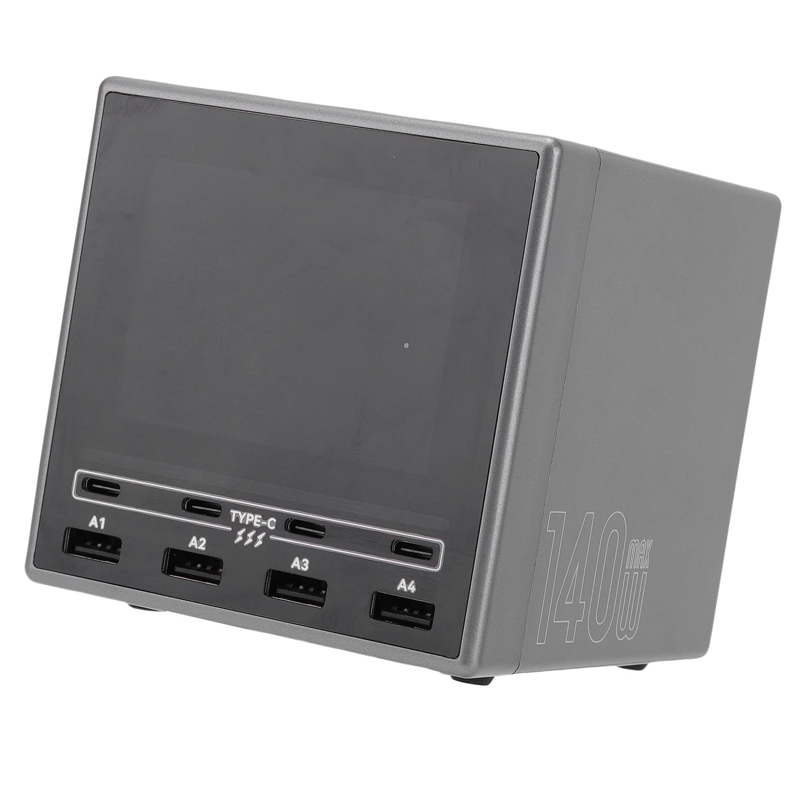 Stazione di Ricarica Rapida Wireless USB da 140 W con Display Digitale per Tablet e Telefono Portatile, Hub di Ricarica Ad Alta per Uso Domestico o in Ufficio (Spina europea)
