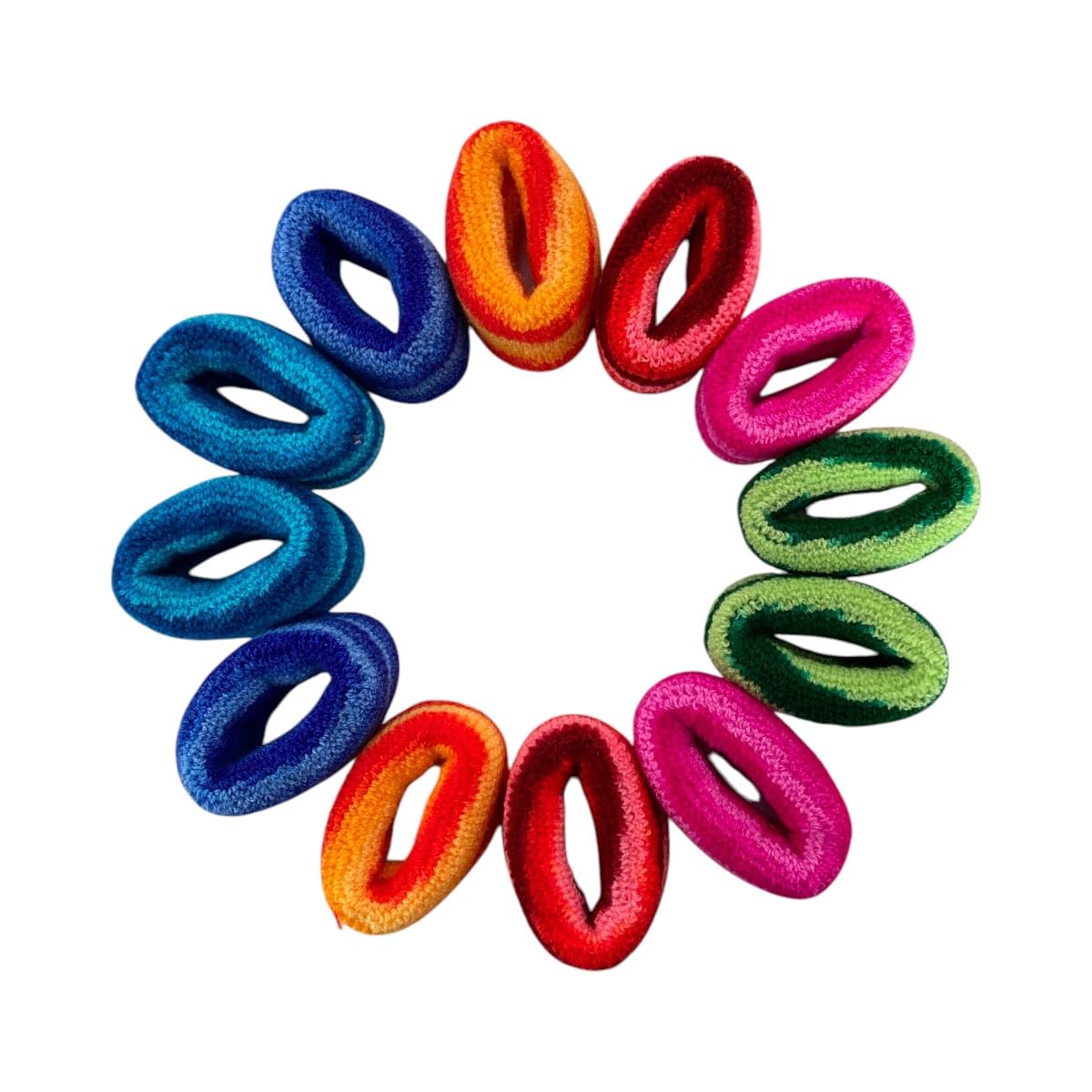 Soft Multicolor Rubber Hair Band/Pony tail/Casual wear- Set Of 12 Pcs for women and girls-image-48