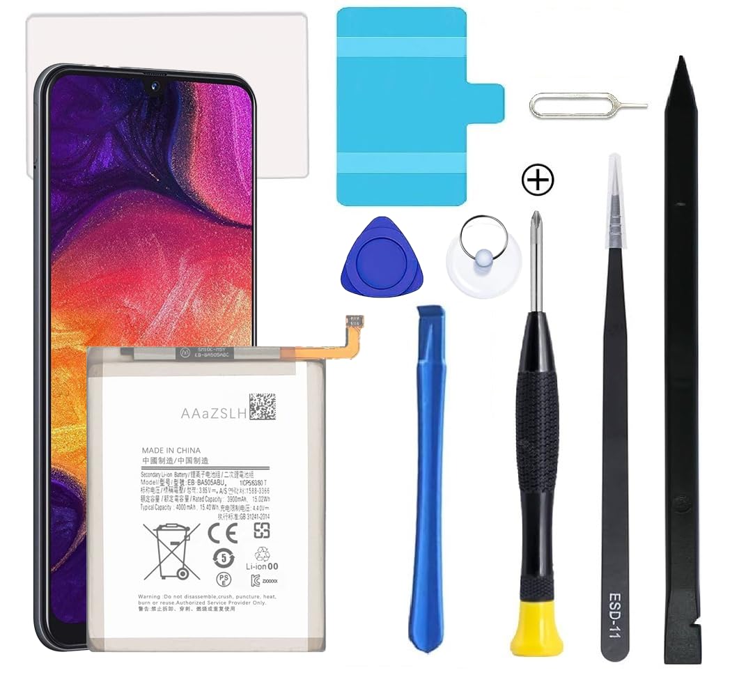 Galaxy A50 Battery,Upgraded Battery Replacement for Samsung Galaxy A505F /A30 SM-A305 /A20 A205FN A202F /A30s SM-A307,EB-BA505ABU with Professional Repair Tool Kits