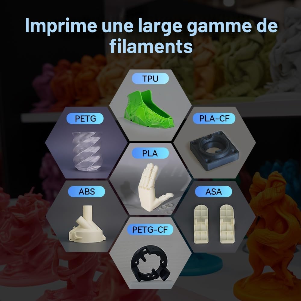 FLASHFORGE Adventurer 5M Imprimante 3D, Complet Calibrage-Auto Imprimer, 1-Clic Max 600mm/s Vitesse, Tous-Métal CoreXY Structure Impression Précise, Entretien Facile Buse, Imprimer Taille220x220x220mm