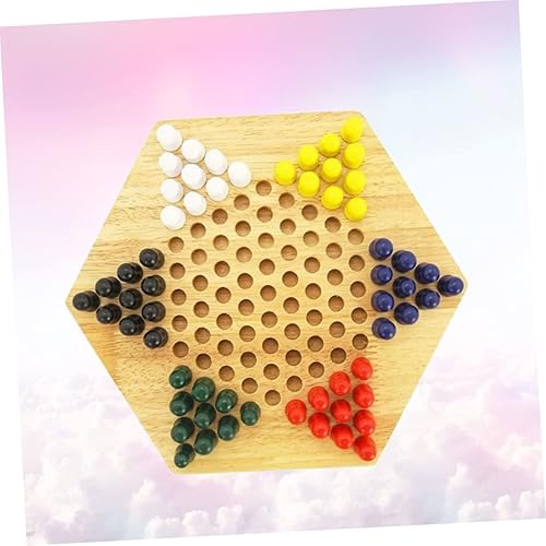 Miniatura 6 de Toyvian Rayan Toys for Kids Juguetes de desarrollo Juegos de mesa de madera, damas chinas, mármoles, damas chinas de madera, juego de ajedrez chino,