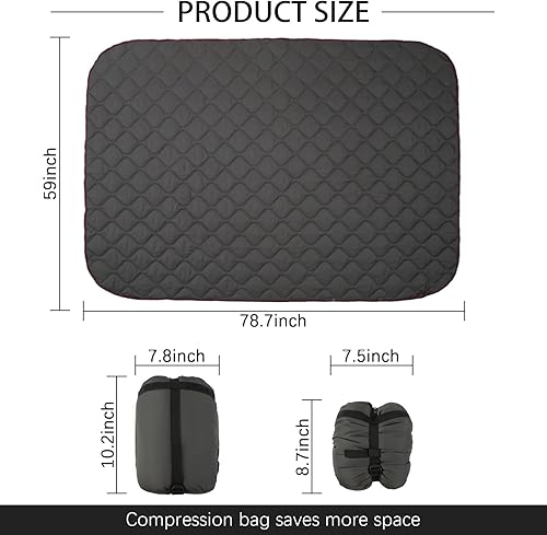 Vista 80 de LOOGU Manta de camuflaje con aislamiento impermeable para acampar al aire libre, senderismo, caza, supervivencia, mochilero, picnic Alpha Green