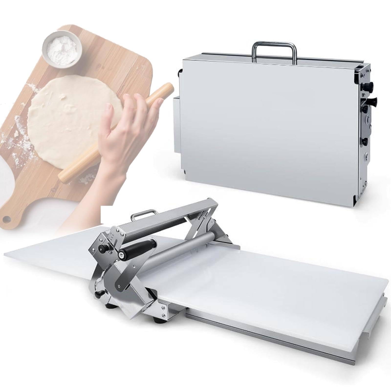 Laminadora de Pasta Manual compacta de Acero Inoxidable con Grosor Ajustable para hojaldre. Model300