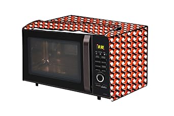 The Furnishing Tree Microwave Oven Cover for Borosil Prima 19 Liter 1300 Watt Convection Oven Toaster Griller (OTG) Frieze Pattern Orange