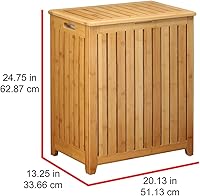 Vista 6 de Oceanstar Spa-Style Bamboo Laundry Hamper