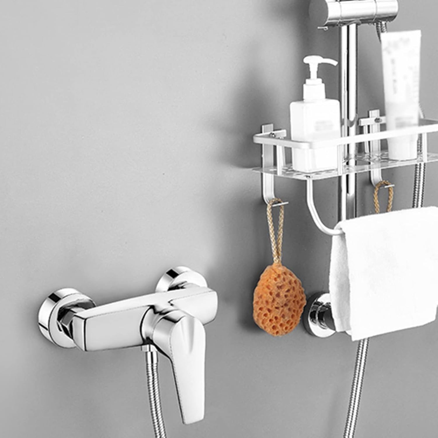 bathroom shower tub faucet wall-mounted shower taps for bathroom wall mounted bathroom sink tap Bathroom faucet Single lever shower faucet Brass G1/2 inch Bathroom accessories,Chrome A ( Color : Chrom
