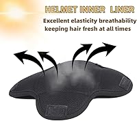 Vista 4 de Almohadilla de casco de motocicleta con calavera de enfriamiento que absorbe el sudor, de secado rápido, transpirable, impermeable, forro de casco