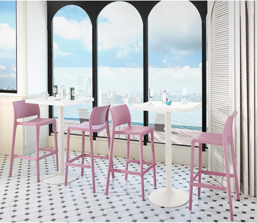 Lagoon Sensilla Stack-Able Bar Stool - 2 Pcs/Set (Wasabi Green)