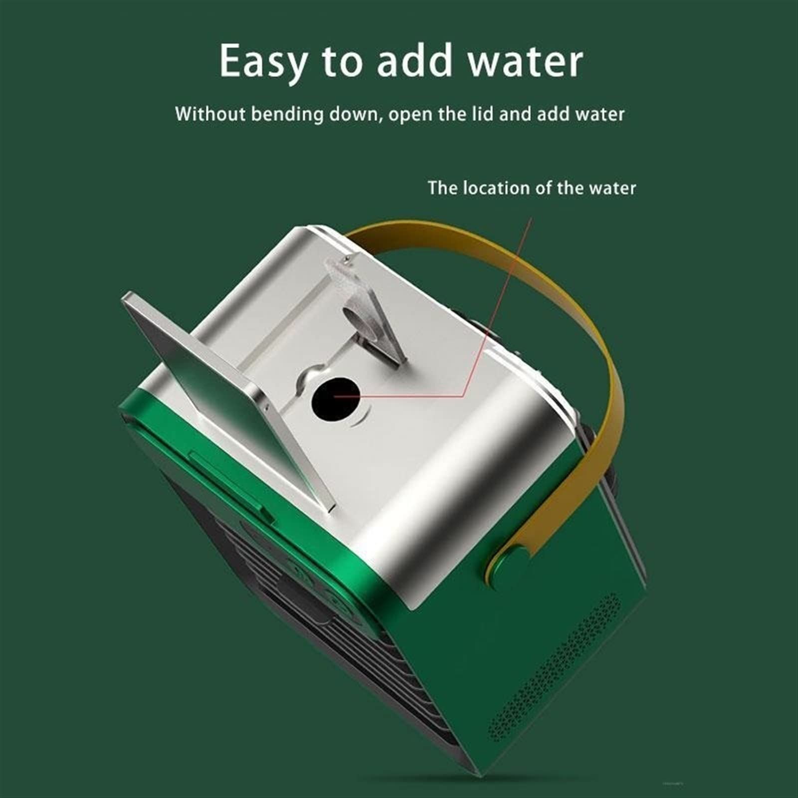 Aire Acondicionado portátil Mini Enfriador de Aire Acondicionador para el hogar y Exteriores Pequeño portátil Soporte para teléfono móvil Ventilador eléctrico USB con pulverizador Nuevo,