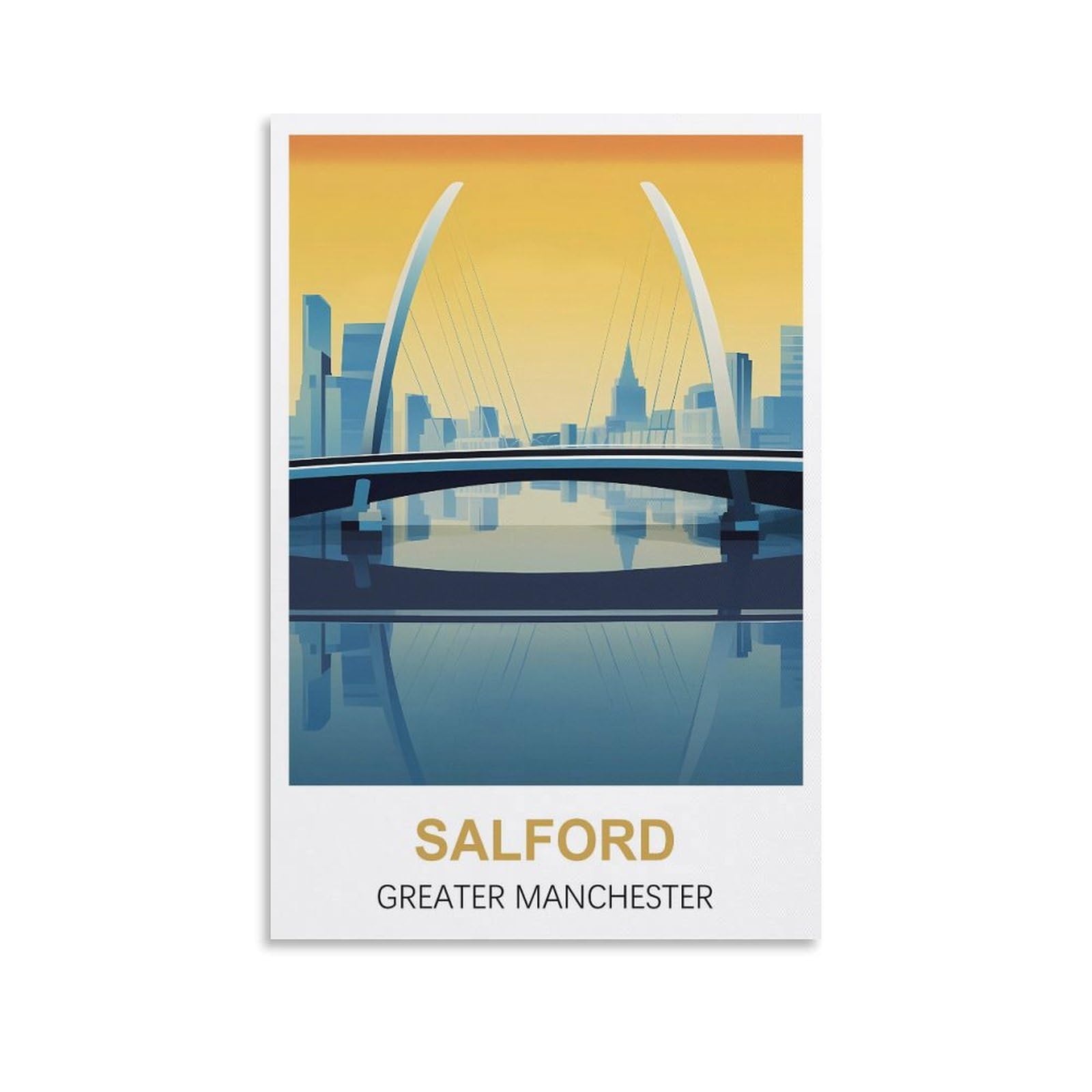CTZIKWW Salford Greater Manchester Vintage Travel Posters 08x12inch(20x30cm) Canvas Art Prints Picture Wall Art Painting