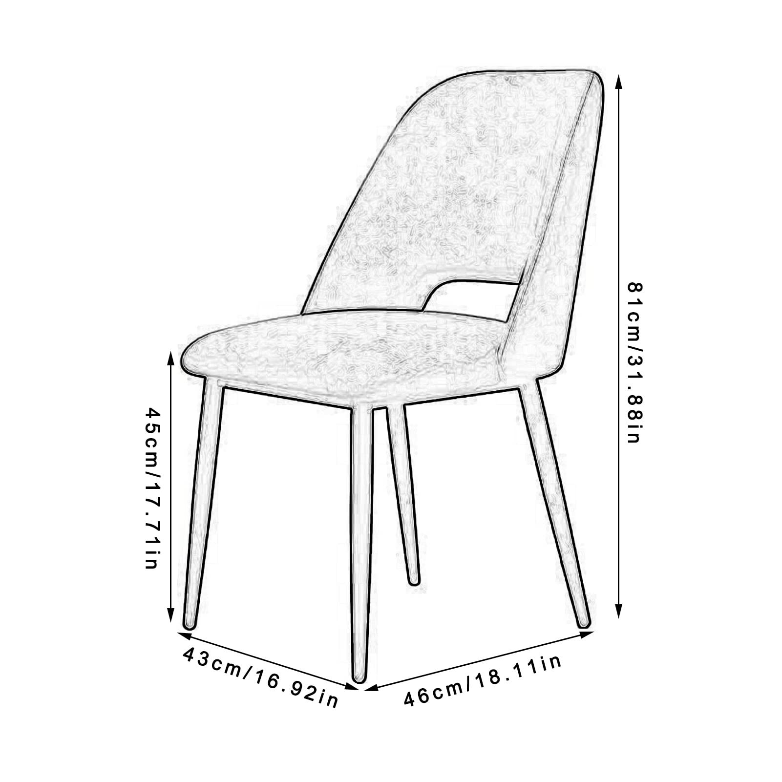 SJIALEN 1 Pcs Modern Velvet Dining Chairs, Metal Legs Soft Cushion Makeup Chairs Non-Slip Dining Chairs Kitchen Living Room Chairs Kitchen Chair (Color : Blue, Size : 43x46x81cm)