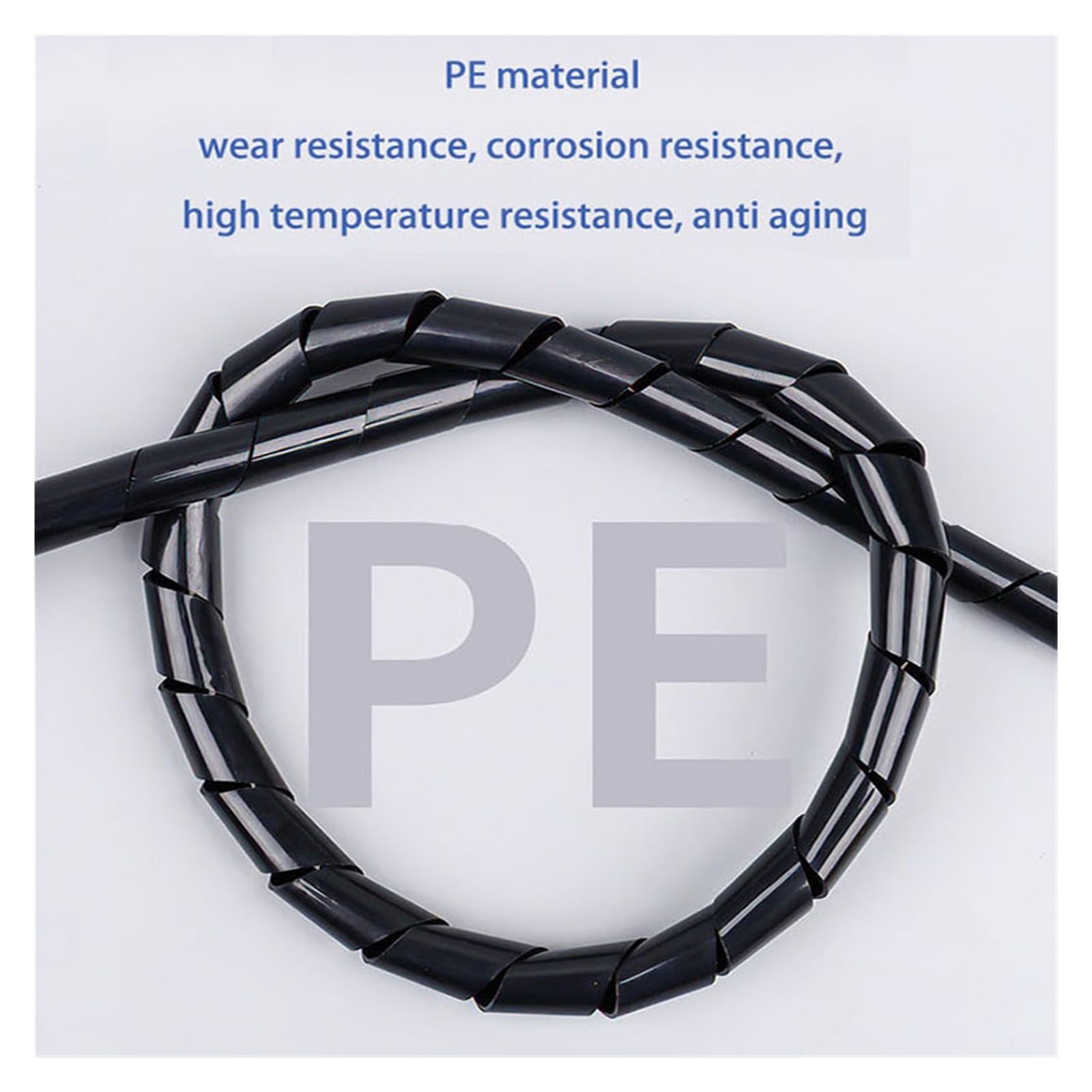 Spiralna osłona na kable. Spiral Cable Wrap 4-30mm Black/White(Black,30MM 1METER)
