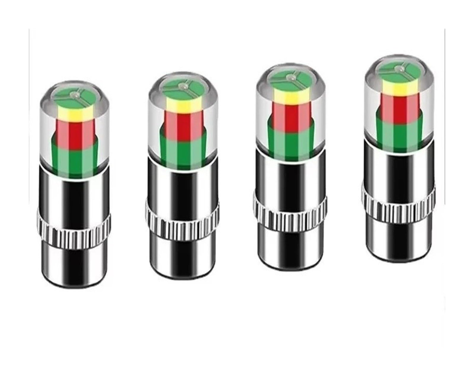 4PCS Tire Pressure Monitor Valve Caps 3-Color Alert Indicator Gauge