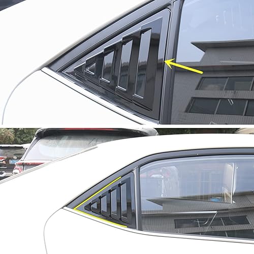 Sport Style - Rejillas de ventana de un cuarto de color negro brillante para Toyota Corolla Sedan 2014 2015 2016 2017 2018 (negro brillante)