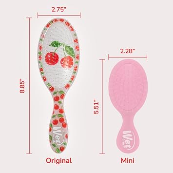 Wet Brush Original Detangler, Cherry (Tutti Fruitti), Ultra-Soft IntelliFlex Bristles Bristles Glide Through Tangles, Detangling Hair Brush, All Hair Types (Wet & Dry), Women & Men, Limited Edition
