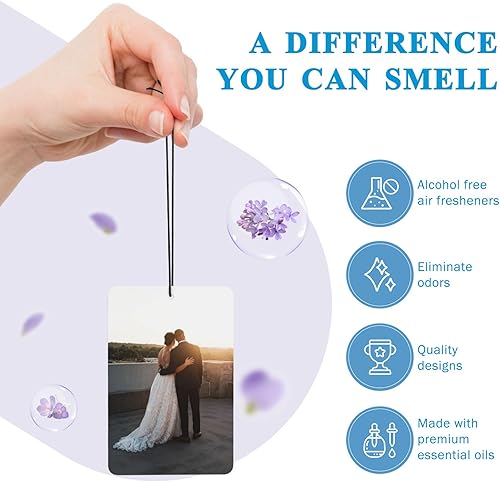 Miniatura 4 de Ambientador personalizado para automóvil Ambientador de aire personalizado con foto de doble cara, ambientadores con olor con imagen para armario,