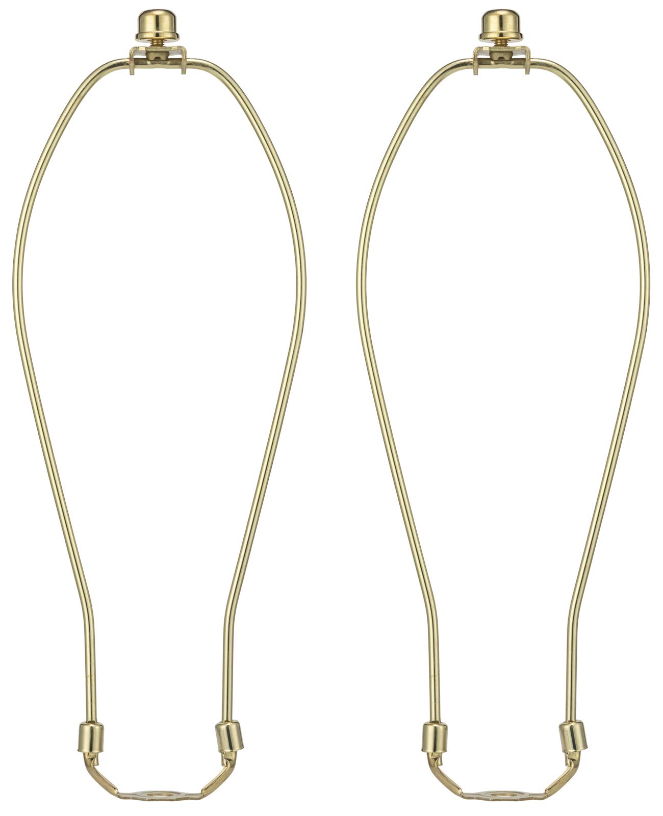 12 Inch Detachable Lamp Shade Harp Holder for Table and Floor Lamps,2 Set Heavy Duty Lamp Shade Bracket with 3/8 Standard Saddle and Lamp Finial,Polished Brass