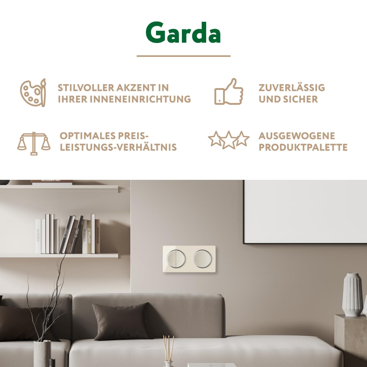 Plaque De Recouvrement Double, Verticale 71 Mm D'entraxe, Pour Des Fonctions D'interrupteur Double, Rocker