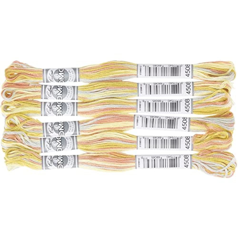DMC 517-4508 Embroidery Floss Cotton 4508 Yellow 8 Metres