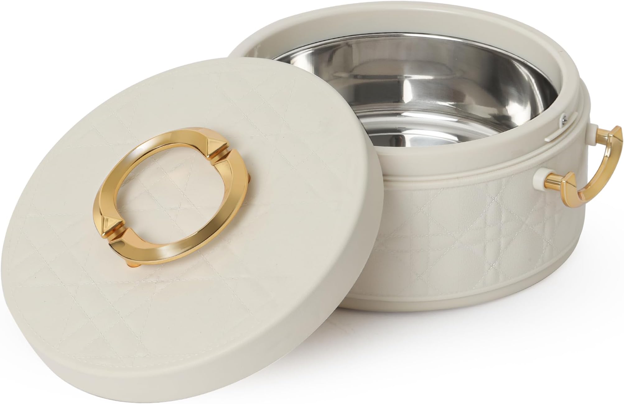 - CELLO Ornetto 2500 Insulated Serving Casserole 2500 ml Beige | Food Grade, Double Walled, PU Insulated | Hot Pot Case Keeps Food Fresh & Hot for Long Hours | Casserole Set for Roti, Chapati, Rice