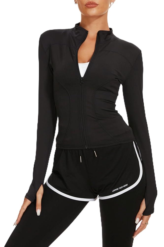 Kiiwah Giacca Sportiva da Donna, Giacca Running Donna per Yoga Jogging  Fitness Allenamento, Giacca Leggera Traspirante con Maniche Lunghe e Fori  per i Pollici (S) : Amazon.it: Moda