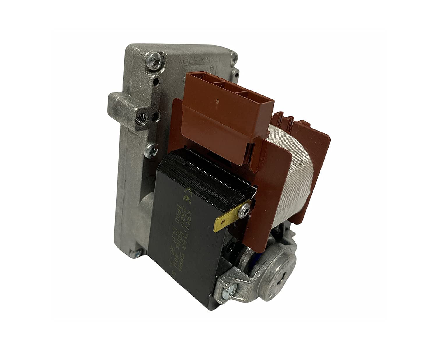 ERICAMBI, Motoriduttore Kenta per Stufe a Pellet K9117153, Velocità 5rpm, Senso di Rotazione Oraria, Pacco Lamellare 40mm, Albero Cavo Ø 8,5mm, Spianatura Doppia