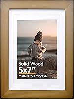 Vista 91 de KINLINK Marco de Fotos 11x14 Natural, Marco de Madera Maciza 11x14 con Plexiglás Acrílico para Fotos 5x7/8x10 Con Paspartú, Exhibición de Mesa