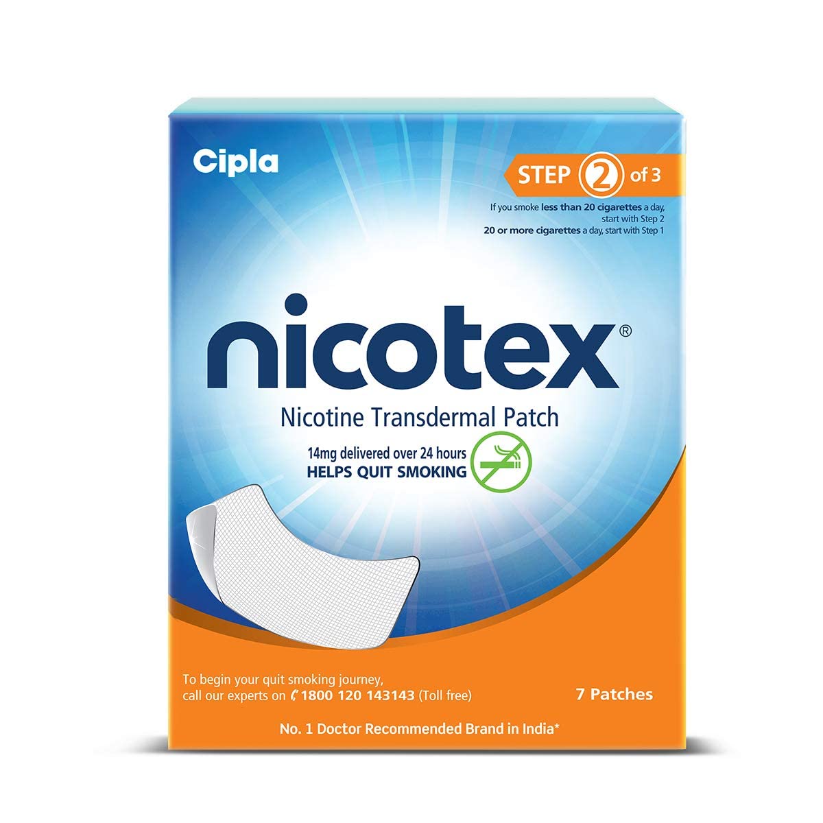 Cipla Nicotex Nicotine Transdermal Patch | Helps to Quit Smoking | WHO - Approved Therapy | 7 Patches (Step 2-14mg) (B08RKHRZTV) Amazon Price History, Amazon Price Tracker