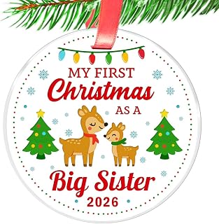 Elegant Chef My First Christmas as a Big Sister 2026 Keepsake Ornament | Tree Hanging Decoration for Xmas Holidays Celebration- Baby's 1st Festival Decor Ornaments