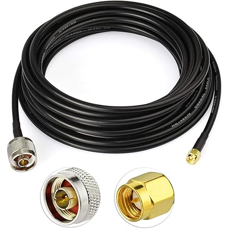 Superbat Wlaniot Low Loss N Male to SMA Male with Weatherproof Connectors RG58 Cable（25feet,7.5M） for Celling Antenna