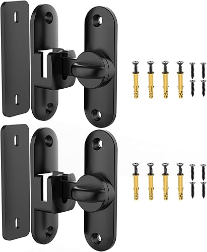 Cerradura de puerta de granero  Pequeño 90180 grados abatible de puerta corredera de barra resistente, cerradura deslizante de seguridad para baño,