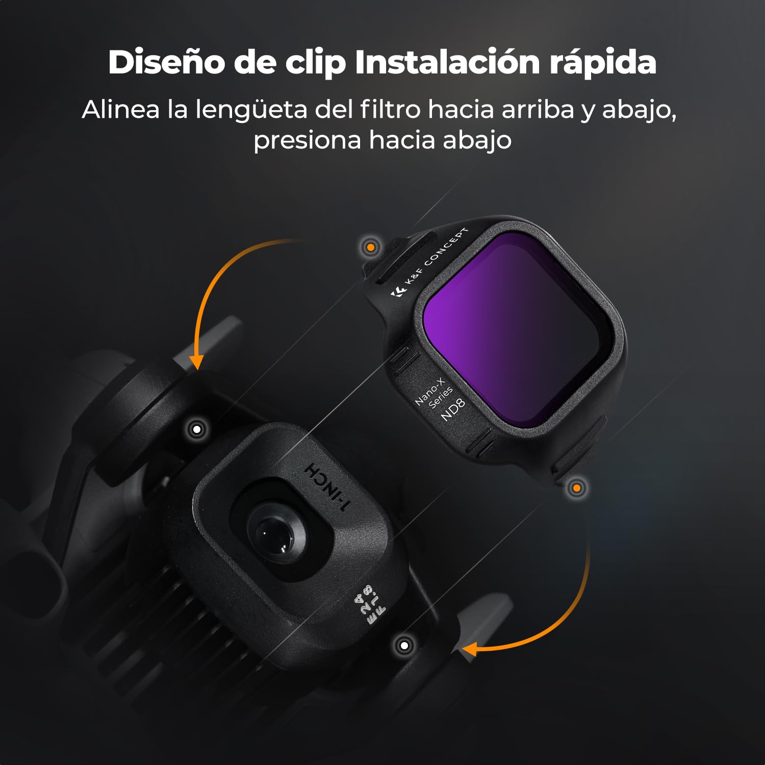 K&F CONCEPT Kit de 6 Filtros (CPL/ND8/ND16/ND32/ND64/ND128) HD para dji Mini 5 Pro - Lente HD Antirreflejos, Impermeable, Incluye Paño de Limpieza
