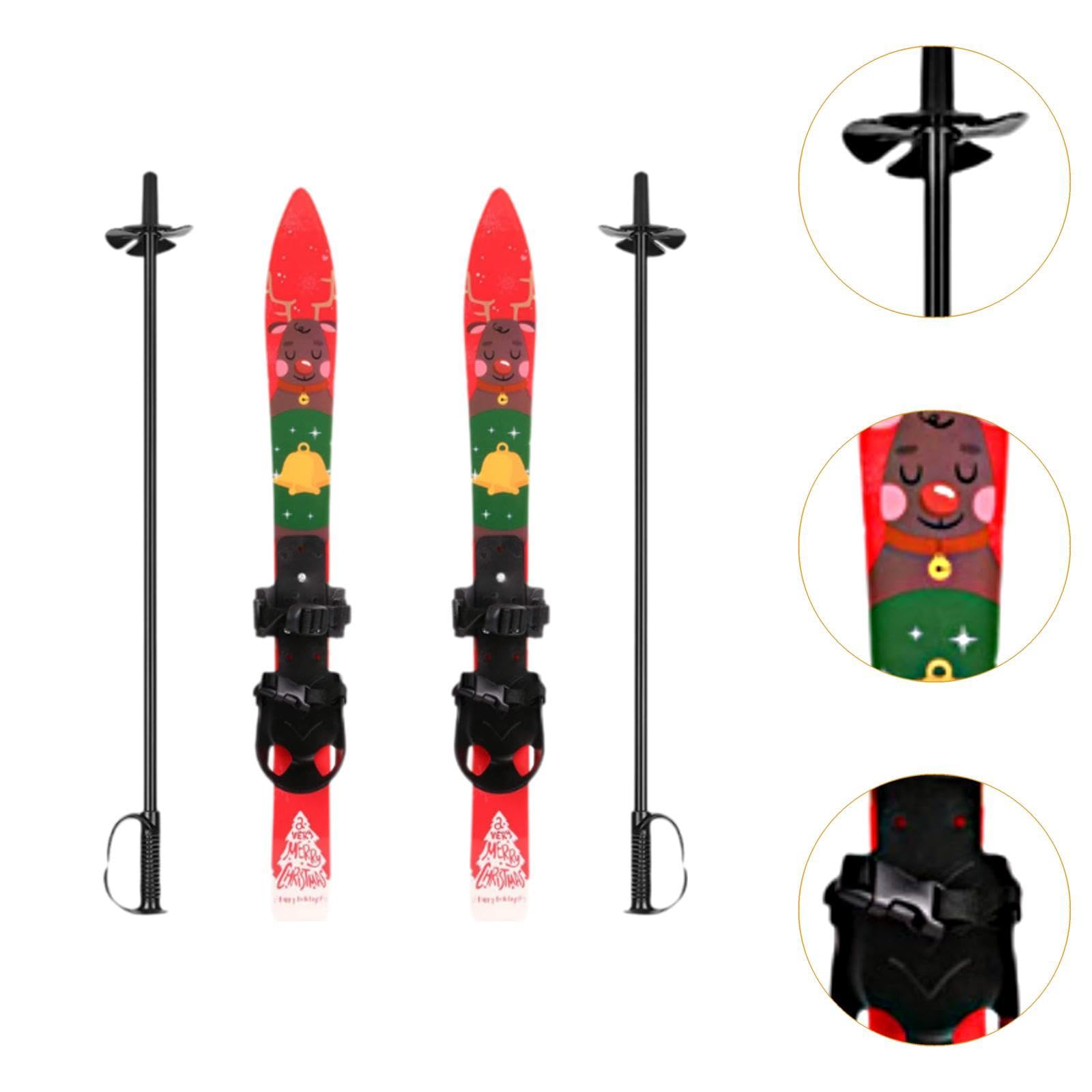 Skiboards Snowblades et bâtons Planches de Ski pour Enfants avec Fixations universelles Garçons Filles Snowboard Snow Short Skis