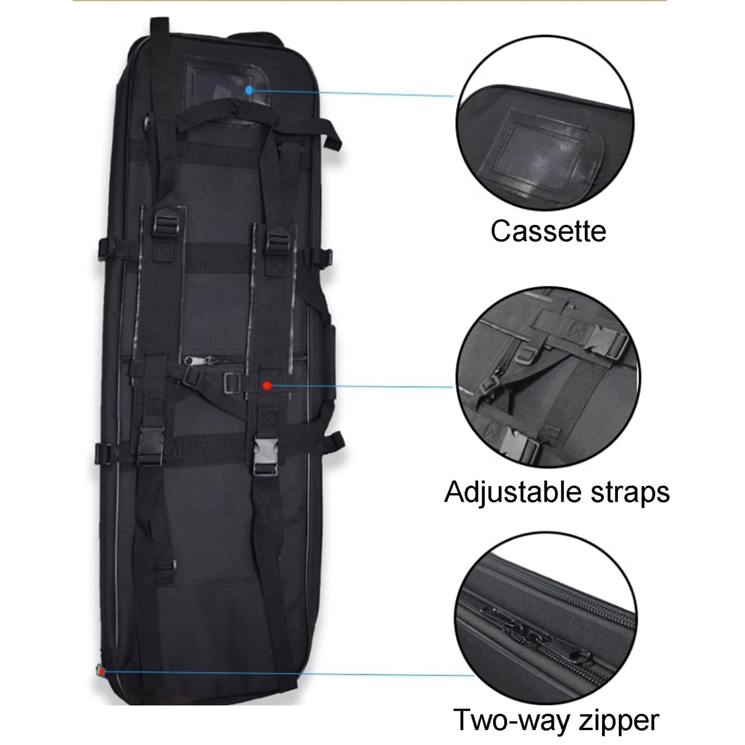 Bolsa Táctica de Escopeta, Estuche de Pistola Acolchado Suave, Bolsa de Escopeta Airsoft, Bolsa para Rifles, Mochila de Almacenamiento para Pistola y Revista B,118cm